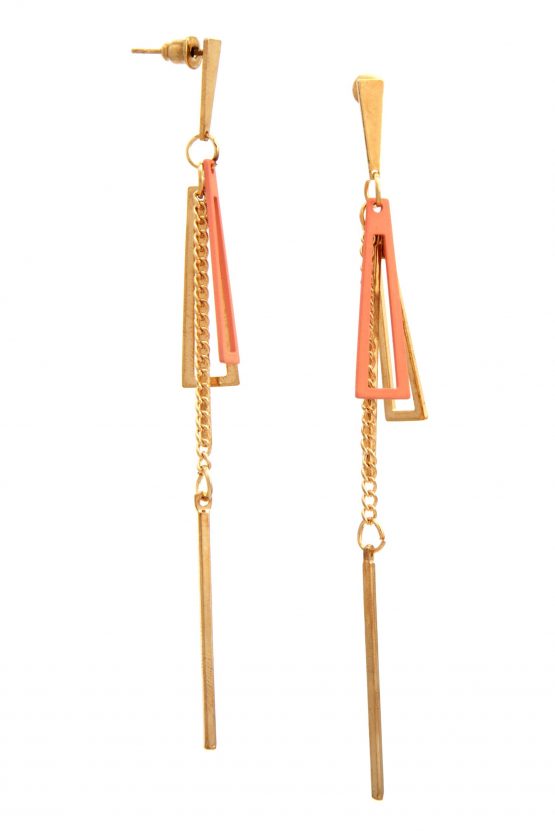 Gold Peach Poly Danglers