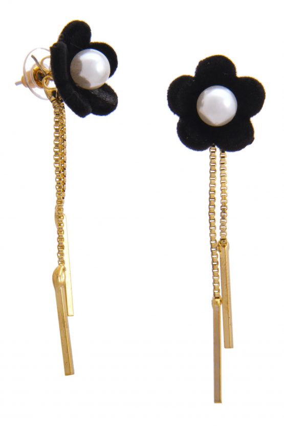 Pearl Coal Blossom Danglers