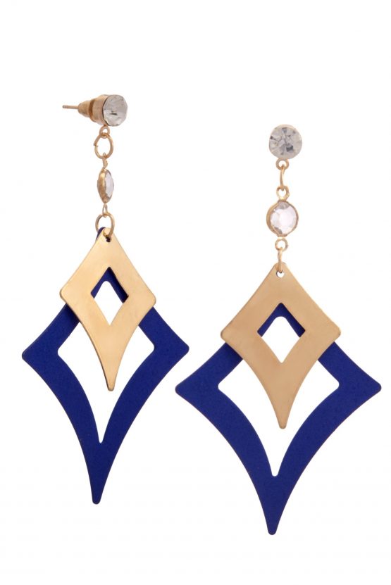 Golden Azure Diamond Stud Danglers