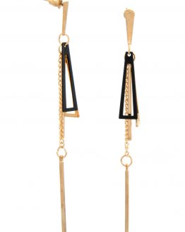 Gold Black Poly Danglers