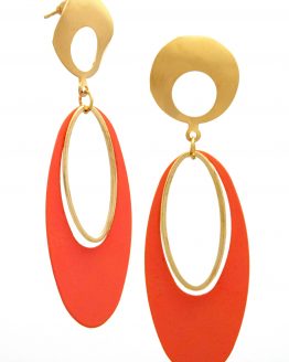 Golden Apricot Peach Ovate Danglers