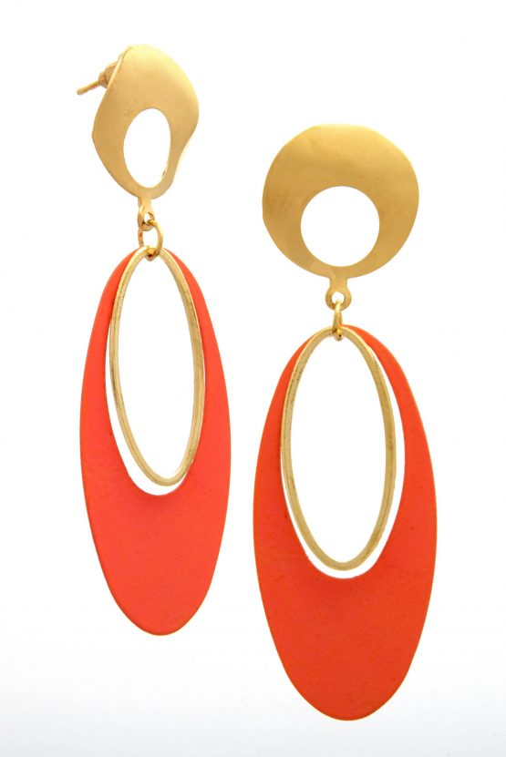 Golden Apricot Peach Ovate Danglers