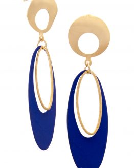 Golden Azure Ovate Danglers