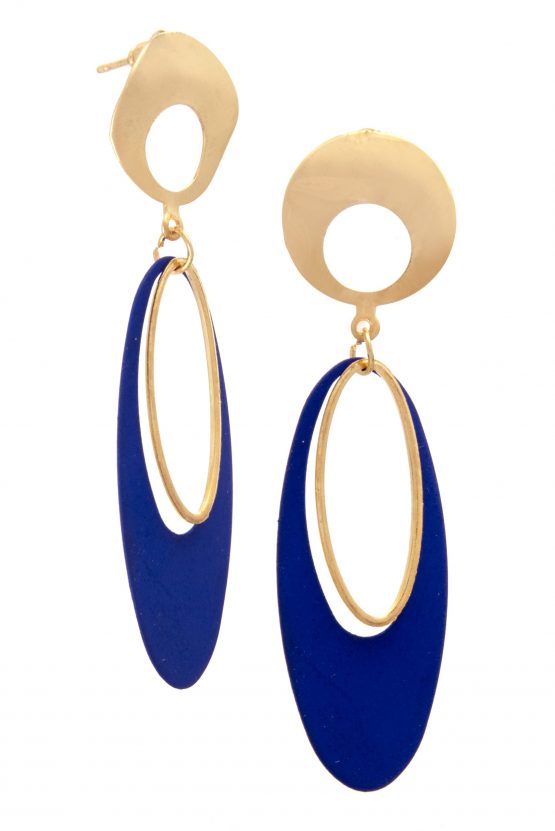 Golden Azure Ovate Danglers