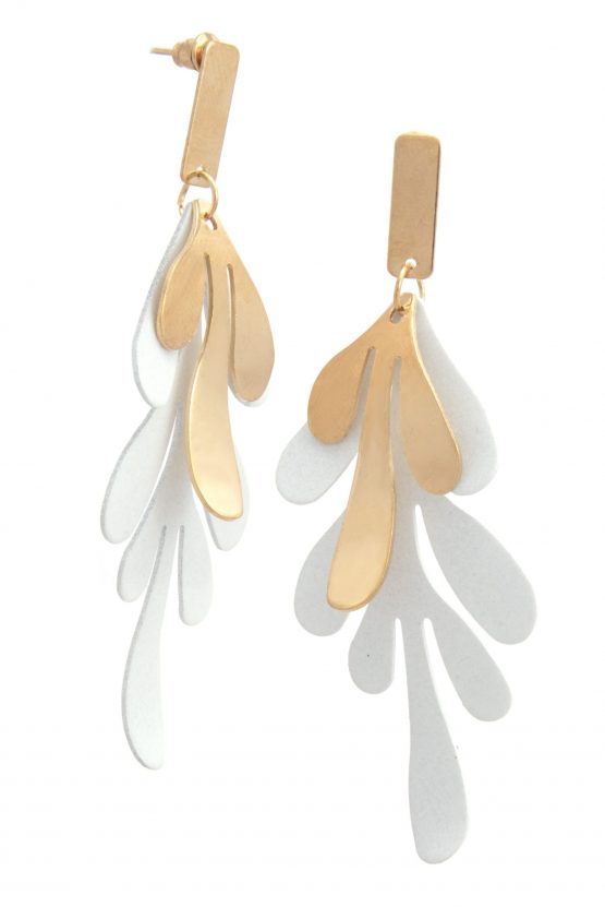 Golden Snow Leaf Danglers