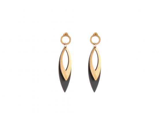 Golden Gunmetal Grey Drop Danglers