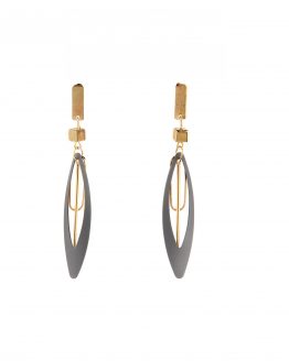 Gunmetal Gold Drop Danglers