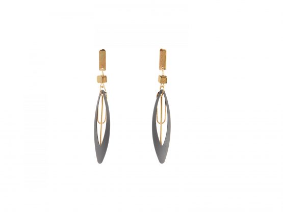 Gunmetal Gold Drop Danglers