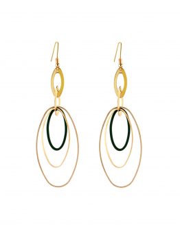 Golden Emerald drop ovate danglers