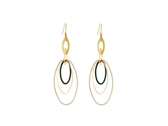 Golden Emerald drop ovate danglers