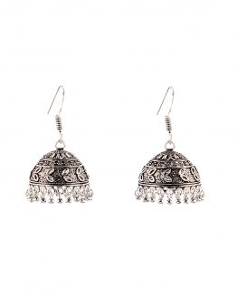 Silver Dome Shaped Jhumka