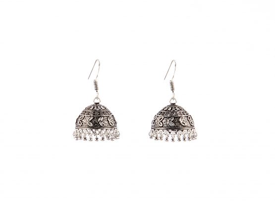 Silver Dome Shaped Jhumka