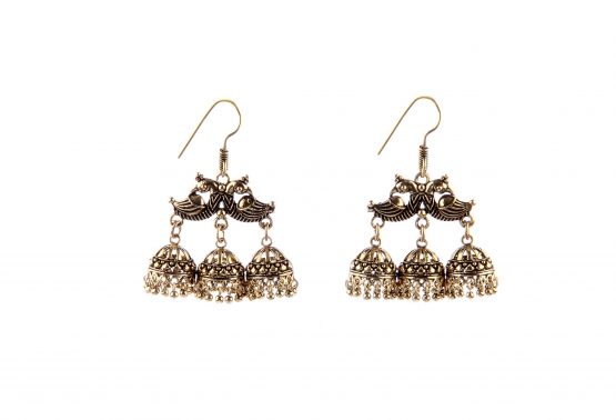 Peacock Double Double Jhumka Earrings