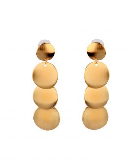 Coin Chain Matte Golden Earrings