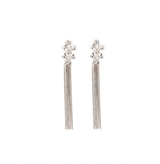 Stunning SilverDiamond Tassels Earrings